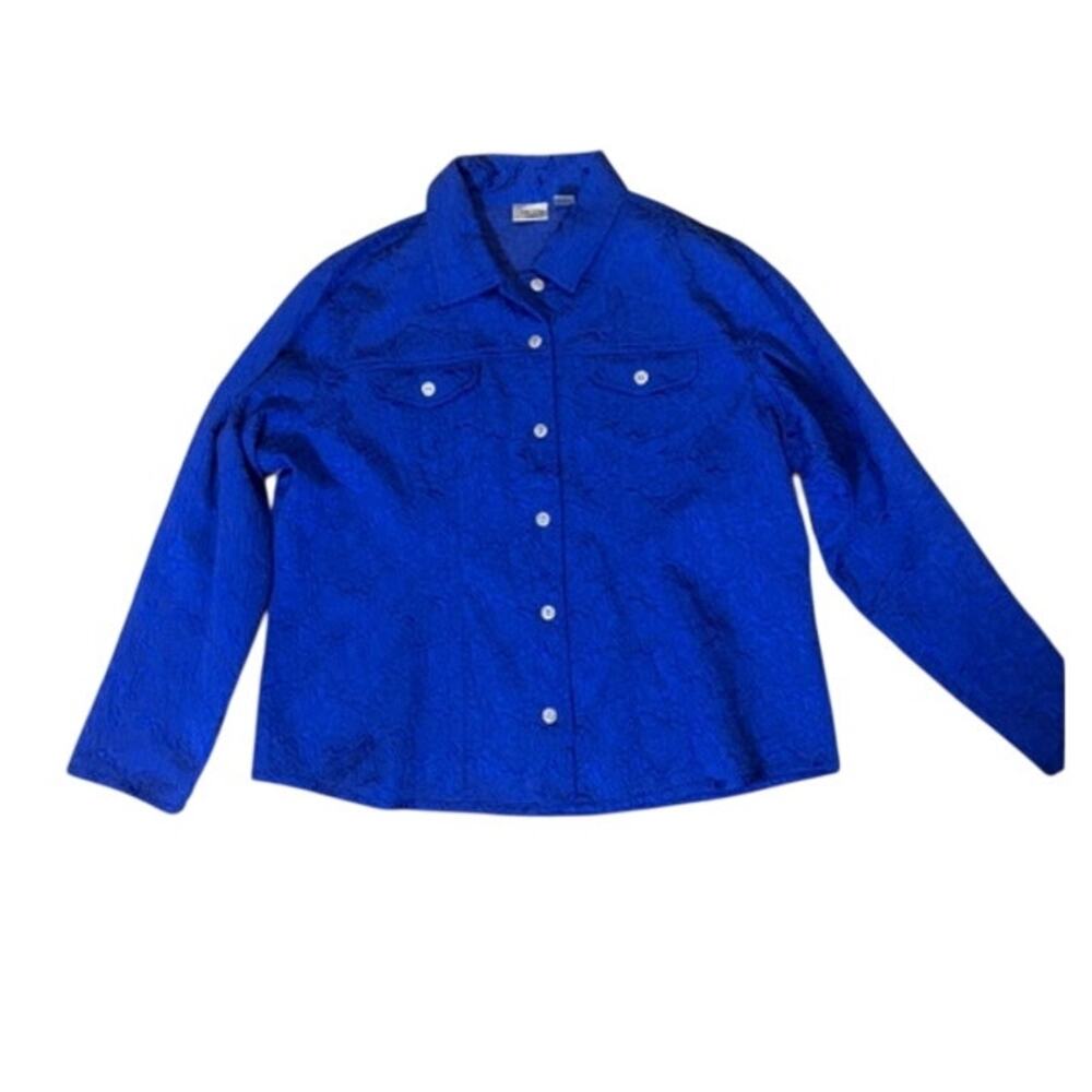 Vintage Royal Blue Chicos Retro Jacket/Top Size 3